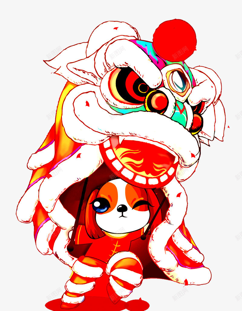 舞狮小狗卡通手绘图png免抠素材_88icon https://88icon.com 卡通手绘png图 复古小狗 小孩子舞狮 彩绘舞狮 新年 春节 狗年吉祥 狗年大吉 瑞狗迎春 舞狮小狗 金狗献福