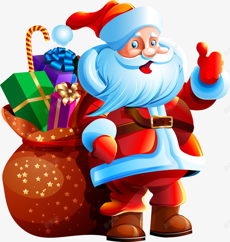 卡通圣诞老人和礼物袋png免抠素材_88icon https://88icon.com Christmas Merry 圣诞快乐 圣诞礼物 圣诞老人 圣诞节 礼物袋