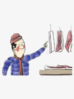 春节买肉素材