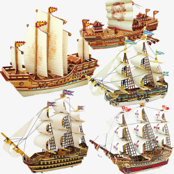 帆船玩具模型木质立体拼图玩具3d船模型高清图片