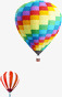 飘浮彩色绚丽热气球氢气球空中素材