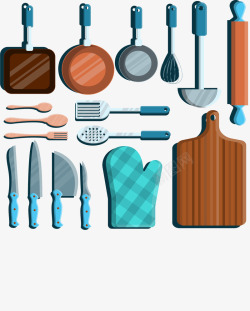 餐勺17款创意厨房用品矢量图高清图片