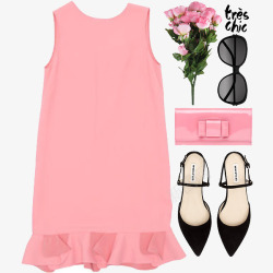 粉色宽松连衣裙服装搭配素材