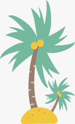 海岛椰子树装饰矢量图素材