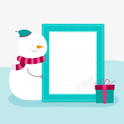 可爱圣诞节雪人装饰信纸矢量图素材