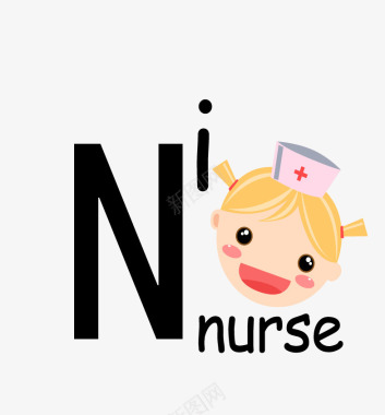 英文背景相框英文单词nurse图标图标