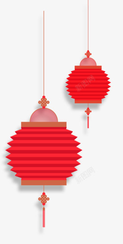 中国风红色灯笼挂饰素材