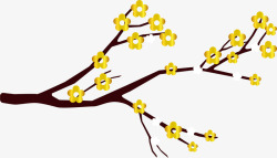 春节黄色梅花装饰素材