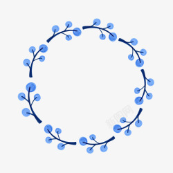 手绘蓝色圆环装饰素材