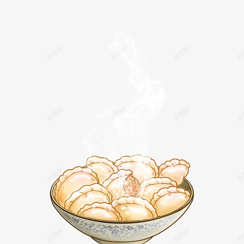 手绘热腾腾的食物饺子png免抠素材_88icon https://88icon.com 手绘饺子 新年 春节 节日食物 食品 食物 饺子