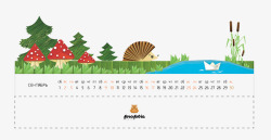 可爱卡通日历素材