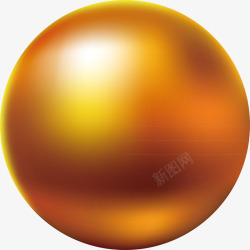 曲面几何设计金色立体球可爱立体球高清图片