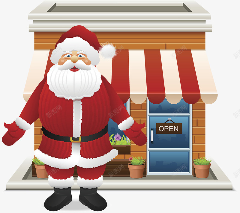 圣诞节便利店png免抠素材_88icon https://88icon.com amp 上帝耶稣耶和华 圣诞树 圣诞老人 圣诞节 圣诞装饰物 庆祝圣诞 店铺 开张 礼物盒 耶稣基督 铃铛球 雪花