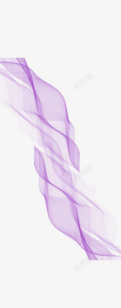 紫色卡通漂浮飘带素材