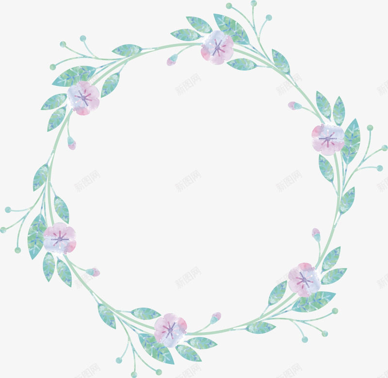 美丽的花环矢量图ai免抠素材_88icon https://88icon.com 头饰 好看 手绘 漂亮 花环 蓝色 设计 矢量图