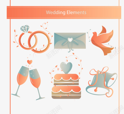 婚礼蛋糕手绘手绘婚礼图标图标