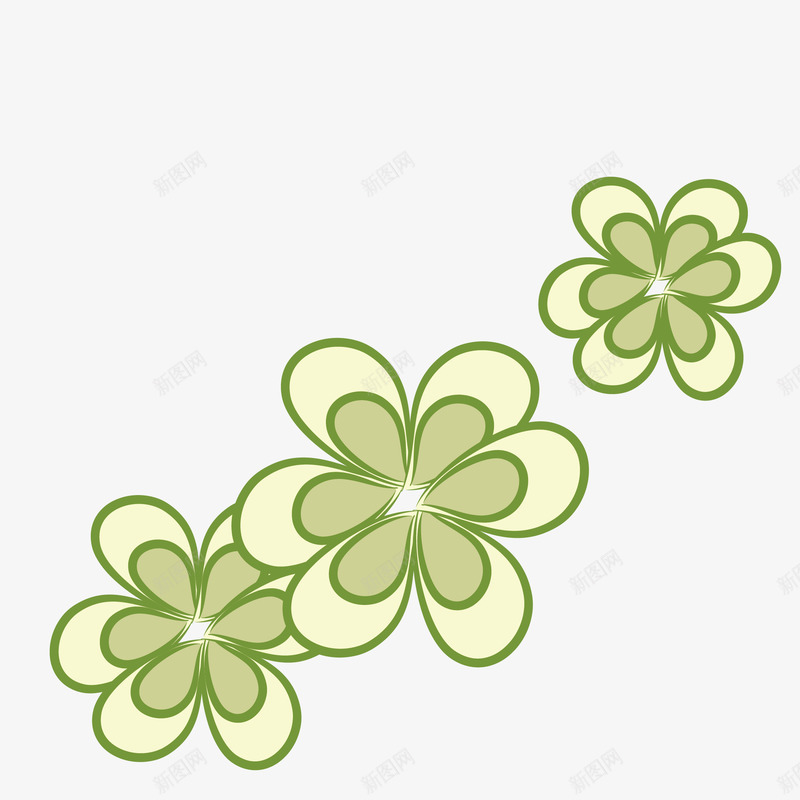 绿色水彩简笔小花png免抠素材_88icon https://88icon.com 手绘图 简笔 美丽的 花卉 花朵 花瓣 装饰