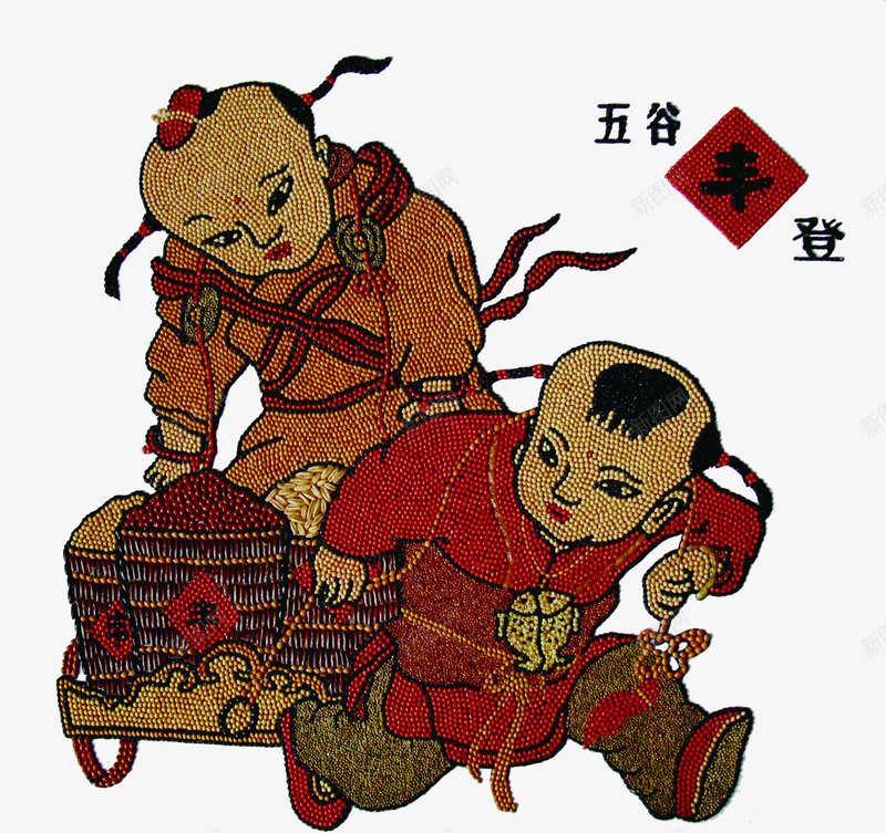 新年春节年画娃娃png免抠素材_88icon https://88icon.com 娃娃 年画 新年 春节