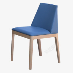 蓝色布艺坐垫靠背椅素材