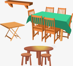 木质饭桌和餐桌素材