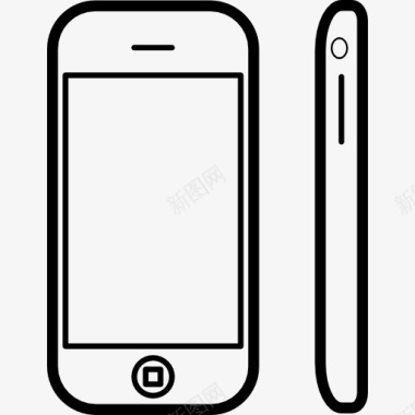苹果iPhone手机的工具从正面和侧面图标图标