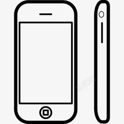 手机侧面苹果iPhone手机的工具从正面和侧面图标高清图片