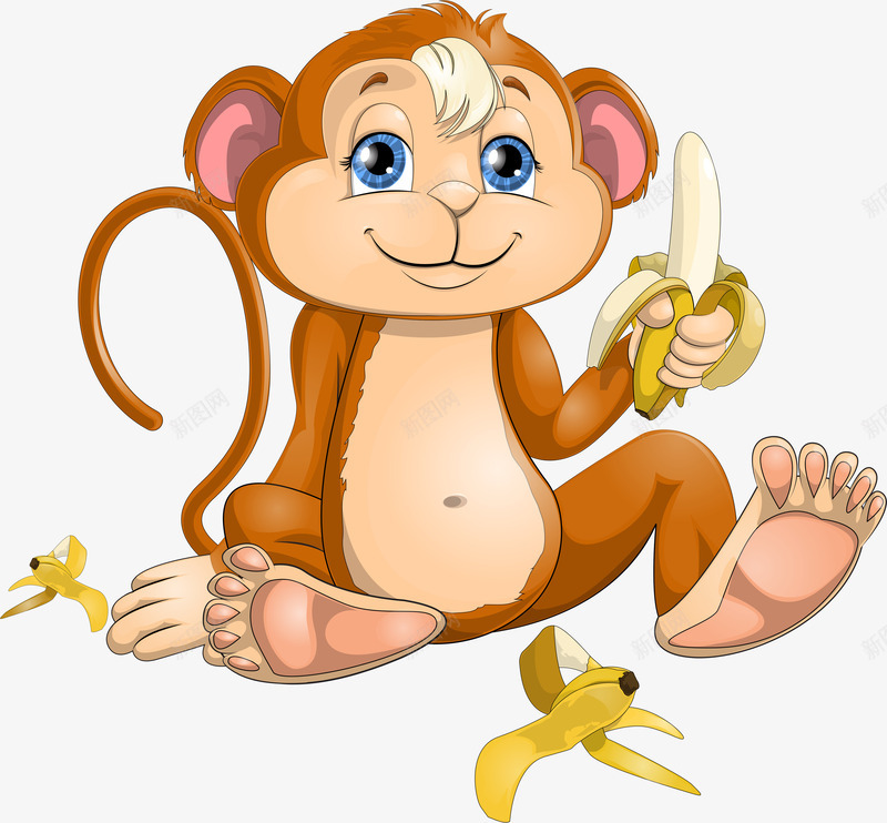 卡通小猴子png免抠素材_88icon https://88icon.com monkey 动物 动物园 卡通 小动物 猴子