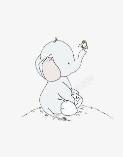 单色调蝴蝶小象高清图片