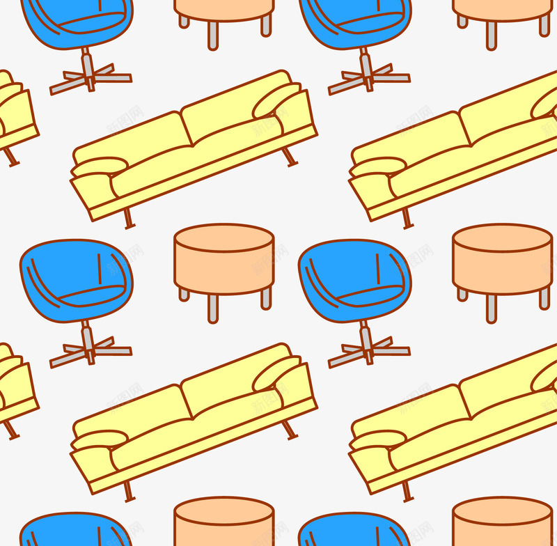 卡通沙发椅子png免抠素材_88icon https://88icon.com 凳子 单人椅 圆凳 椅子 沙发 沙发椅图案椅子元素 沙发椅子矢量素材 沙发椅海报装饰 沙发椅设计免抠素 花纹底纹 长沙发
