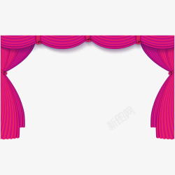 新年舞台幕布紫红色的幕帘高清图片