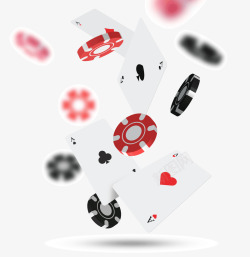 扑克牌砝码漂浮装饰图案素材