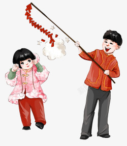 传统春节鞭炮插画素材