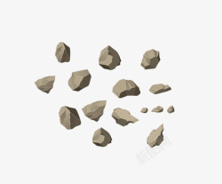 小石子PNG手绘碎石高清图片