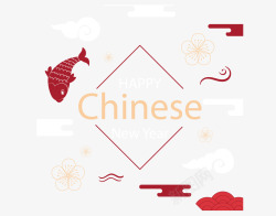 中国风红色边框春节海报素材