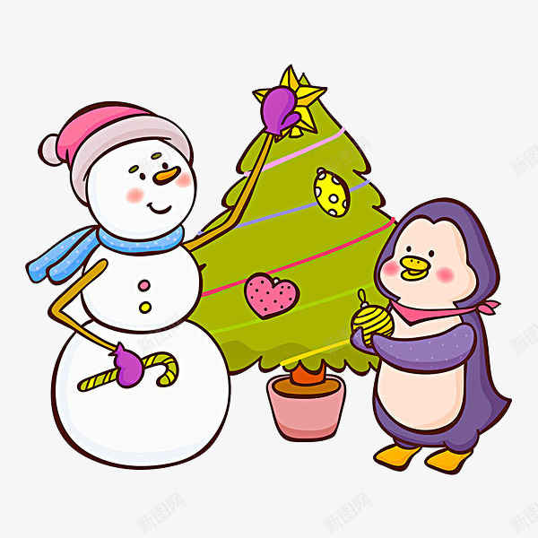 雪人企鹅png免抠素材_88icon https://88icon.com 企鹅 卡通 圣诞树 手绘 白色的 简图 绿色的 雪人