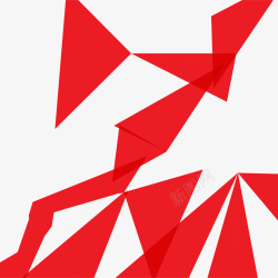 红色不规则三角形形状素材