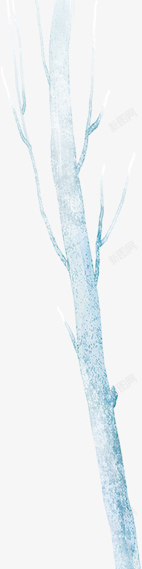 手绘蓝色树枝冬季背景素材