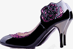 紫色女士高跟鞋模特素材