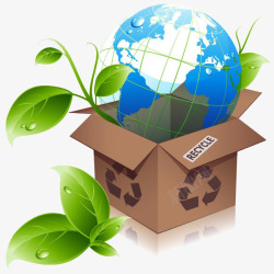 绿色纸箱创意环保回收高清图片