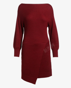 纯色毛线裙红色外衣高清图片