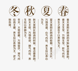 春夏秋冬字体排版素材