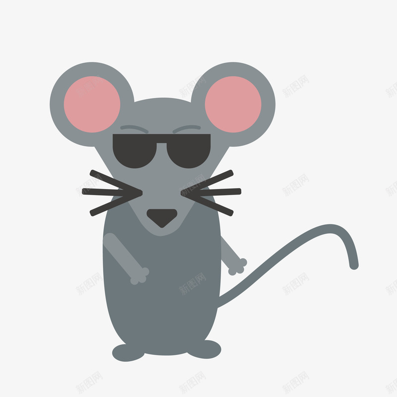 戴墨镜的小老鼠图案矢量图eps免抠素材_88icon https://88icon.com 动物 卡通 图案 小清新 彩色 戴眼镜 生物 简约 老鼠 鼠 矢量图