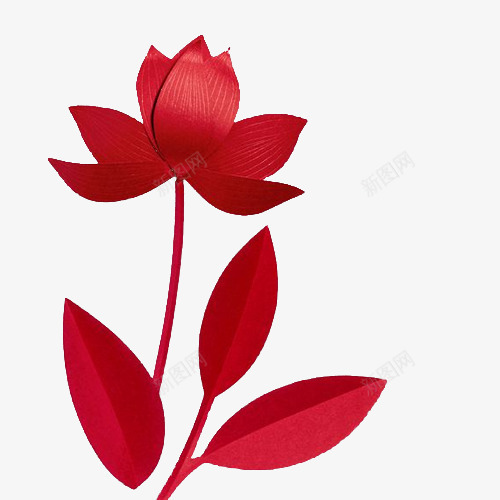 红色创意剪纸荷花png免抠素材_88icon https://88icon.com 创意 红色荷花 美丽的 花朵 花瓣 荷花 装饰