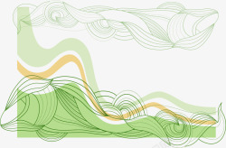 绿色流动线条装饰图案素材