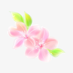 手绘粉色花朵简图素材