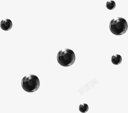 珍珠圆形黑色圆形珍珠飘浮高清图片