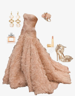 粉色礼服长裙素材