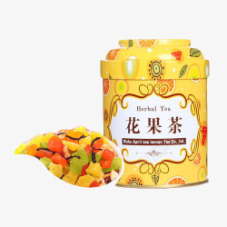 铁盒花果茶产品实物素材