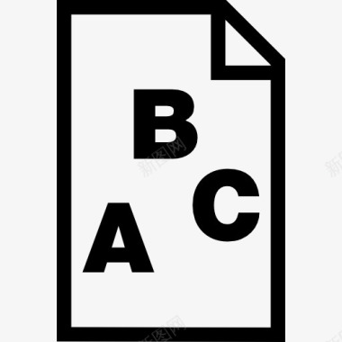 表设计纸张与ABC字母图标图标
