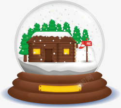 美丽的小木屋圣诞水晶球素材